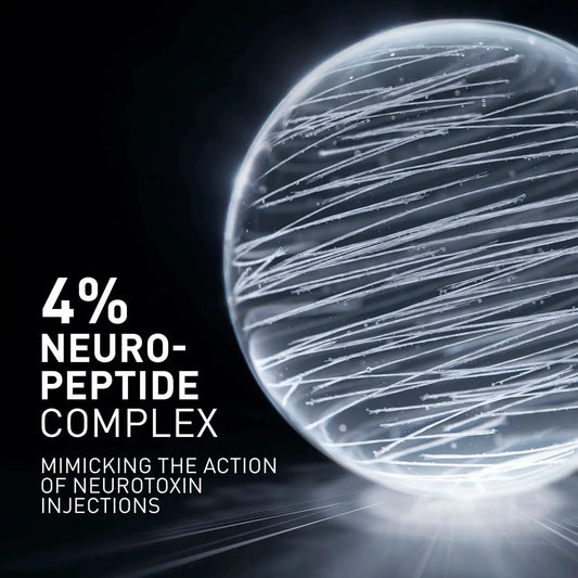 Neuro-peptide complex with a dark background and text highlighting its properties.