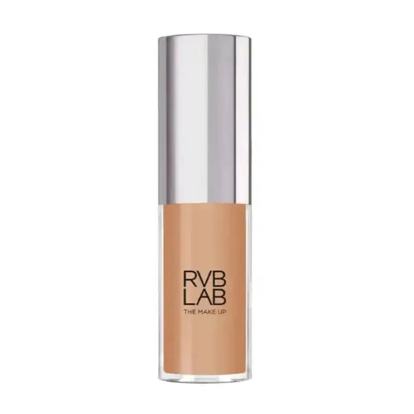RVB LAB foundation bottle with silver cap on a white background