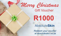 Load image into Gallery viewer, Gift voucher for R1000 with a Christmas-themed design and 'AbsoluteSkin' branding.
