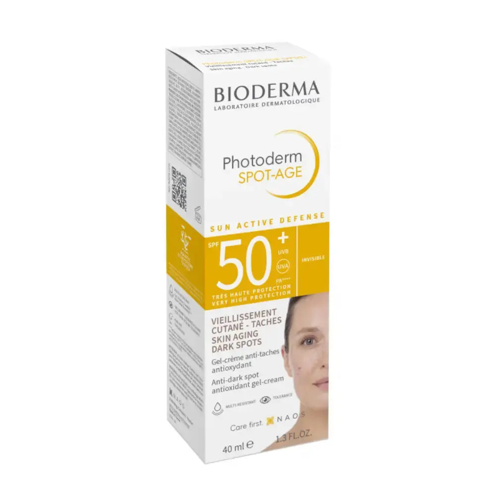 Bioderma Photoderm Spot-Age sunscreen packaging on a white background