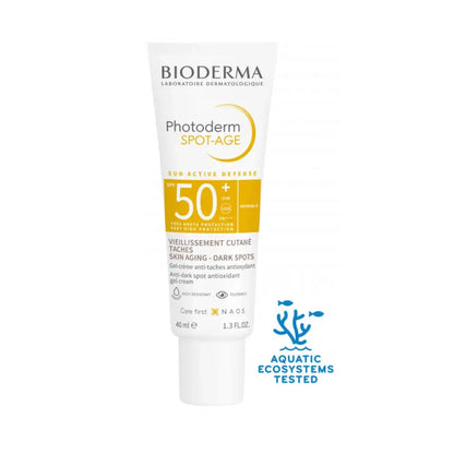 Bioderma Photoderm Spot-Age sunscreen tube on a white background