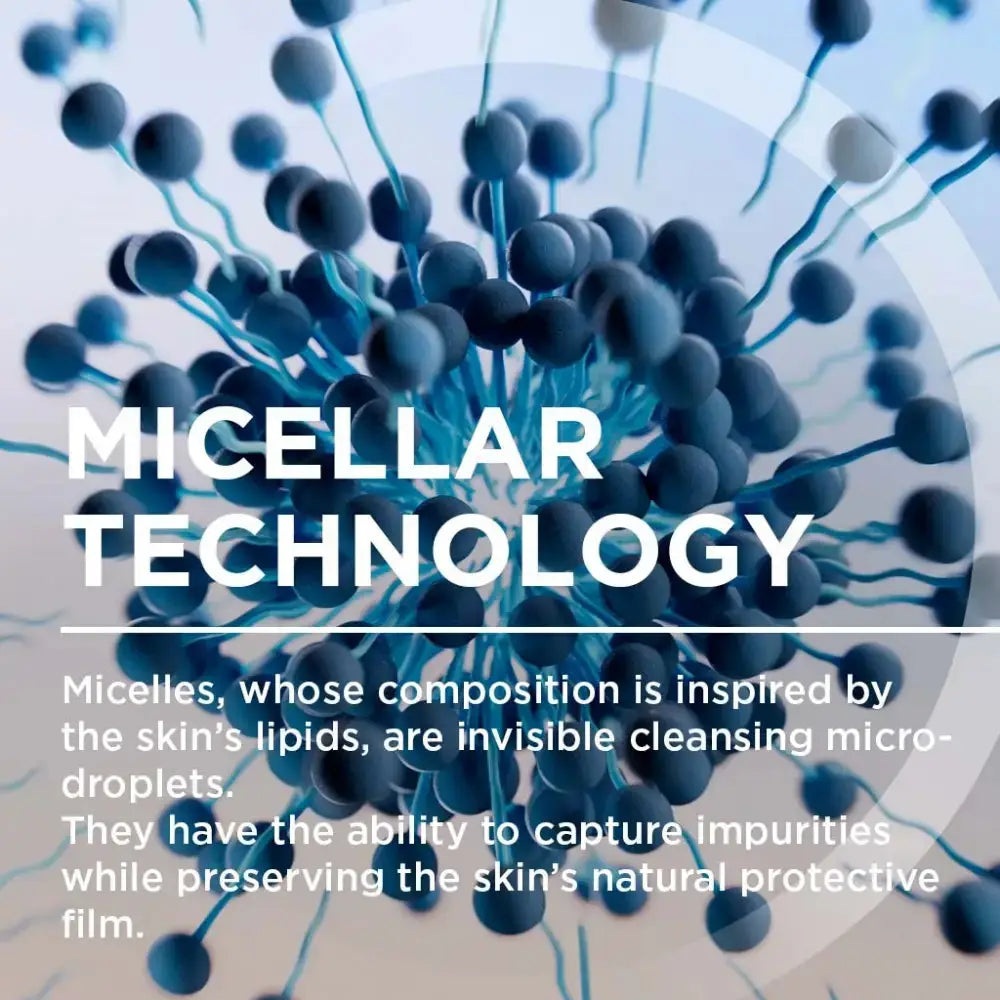 Illustration of micellar technology with text explaining its function.
