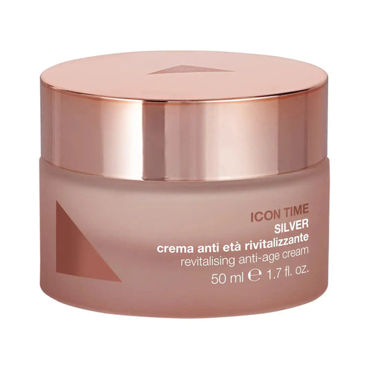 Skincare jar with rose gold lid and pink body on a white background