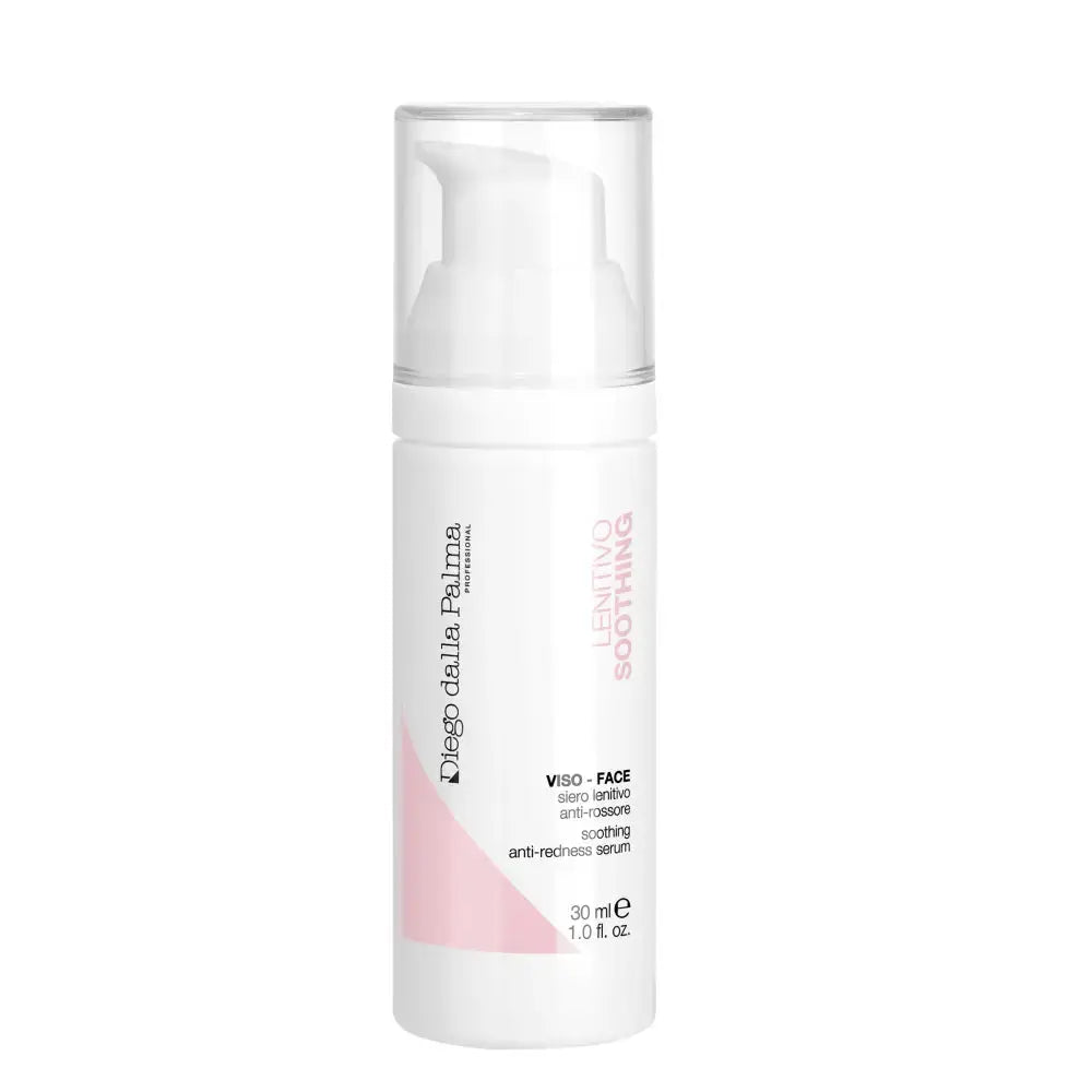 Skincare bottle with pink cap and white body on a white background