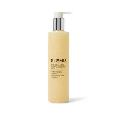 Elemis Pro-Collagen Body Cleansing Balm bottle on a white background