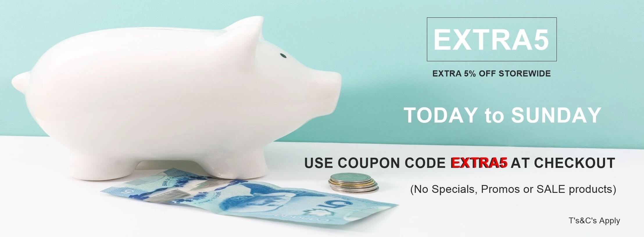Extra 5% Discount today - sunday