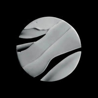 Load image into Gallery viewer, Gray abstract circular design on a black background
