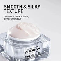 Load image into Gallery viewer, Filorga NCEF-Revitalize cream jar with smooth and silky texture text on a light gray background
