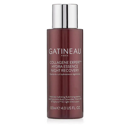 Gatineau Collagene Expert Hydra Essence Night Recovery bottle on a white background