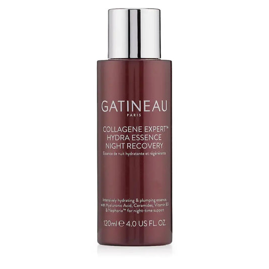 Gatineau Collagene Expert Hydra Essence Night Recovery bottle on a white background