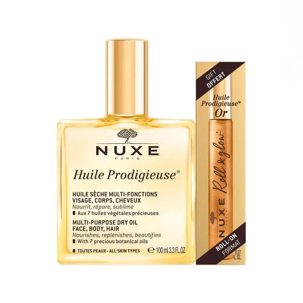 NUXE Multi Use Dry Oil 100ml + Roll and Glow 8ml | NUXE | AbsoluteSkin