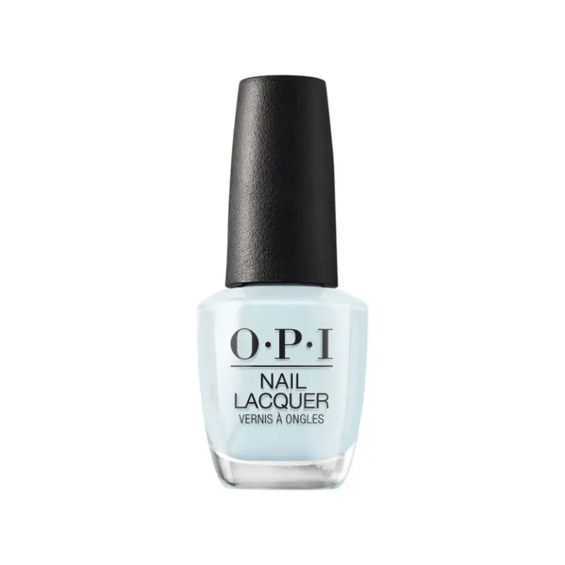 White nail polish bottle with black cap on a white background