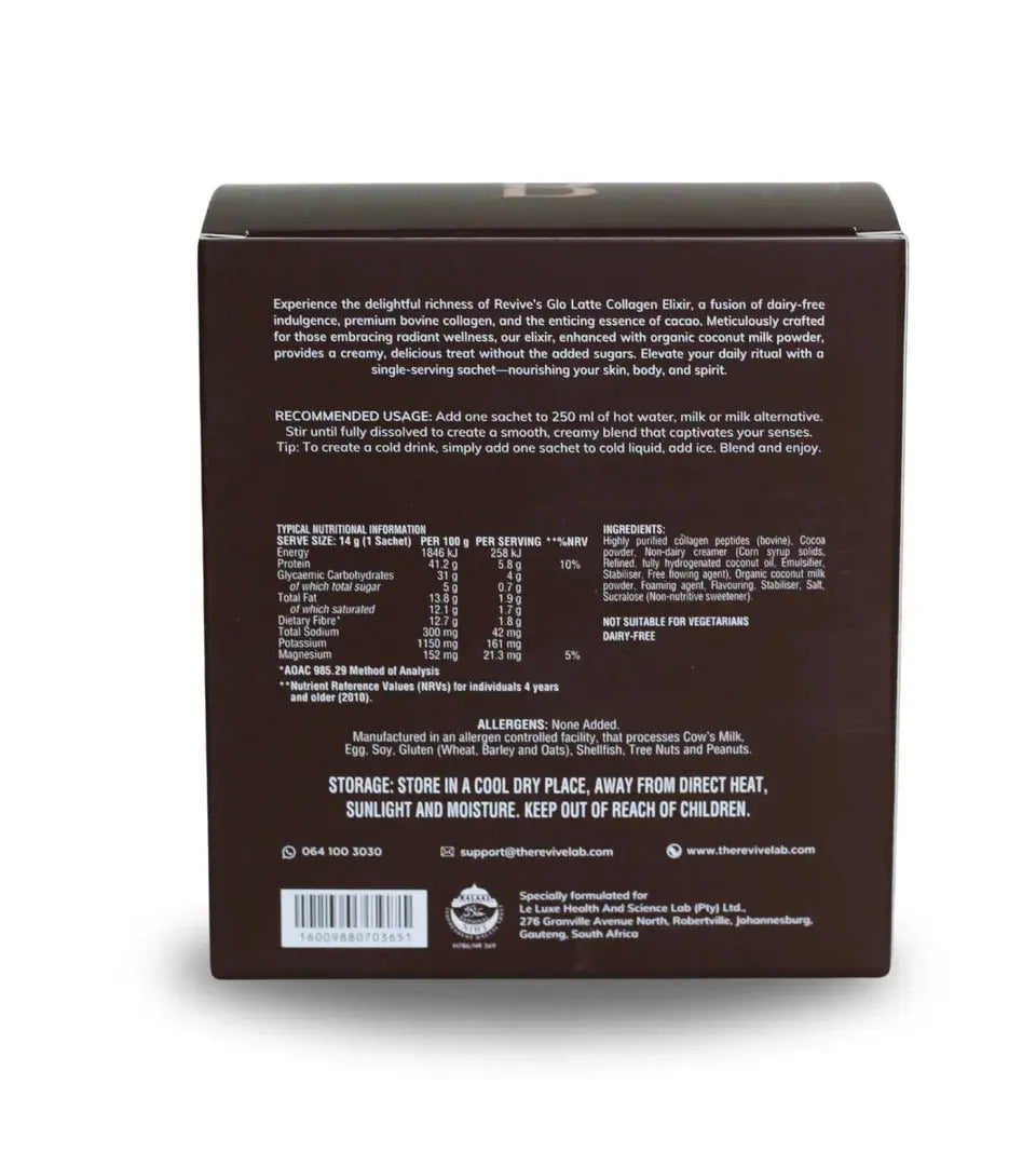 Back of a product packaging with text and branding on a white background