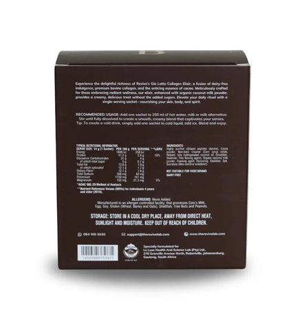 Back of a product packaging with text and branding on a white background