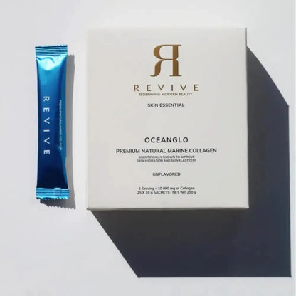 Revive Oceanglo skincare product packaging on a white background