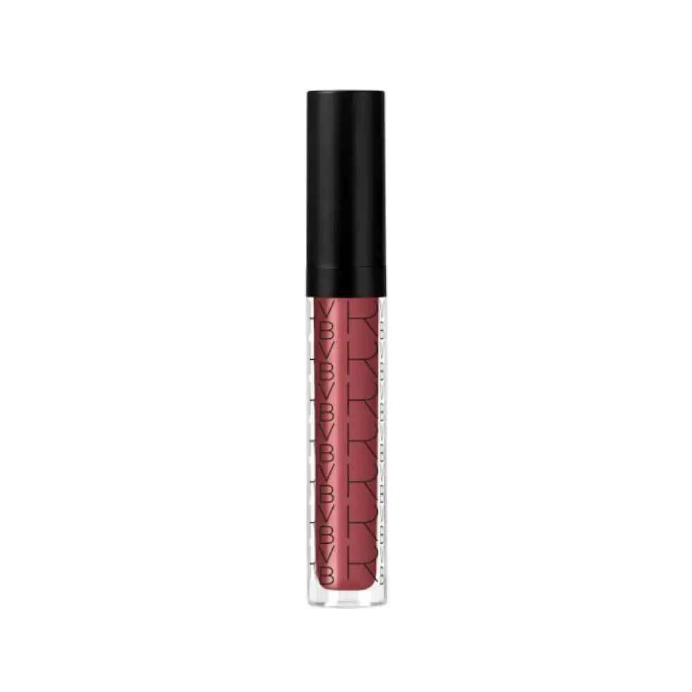 Lip gloss with black cap and red body on a white background