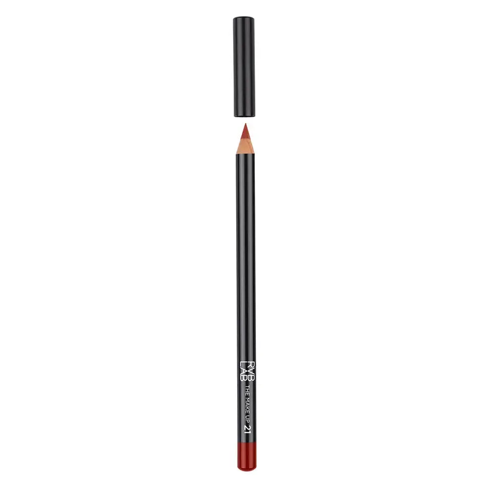 Black eyeliner pencil with red cap on a white background