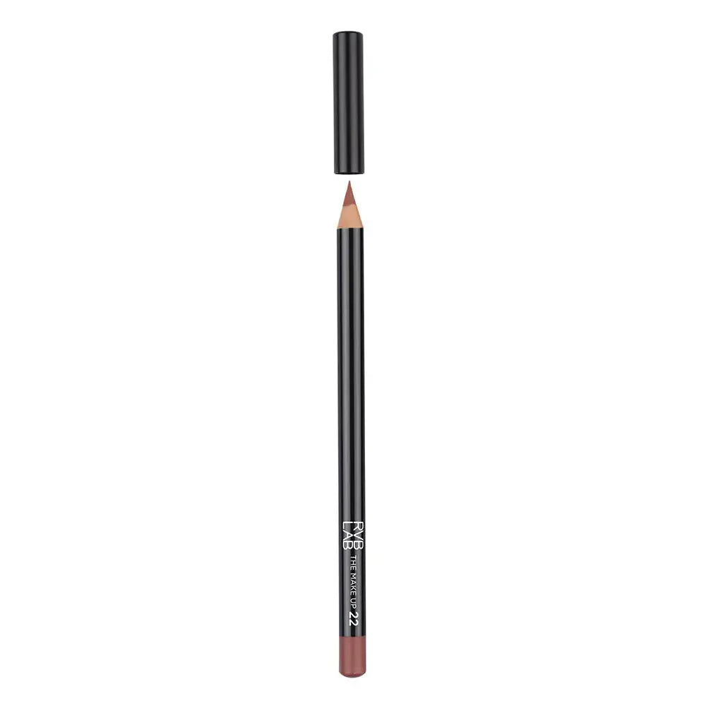 Black lip liner pencil with cap on a white background