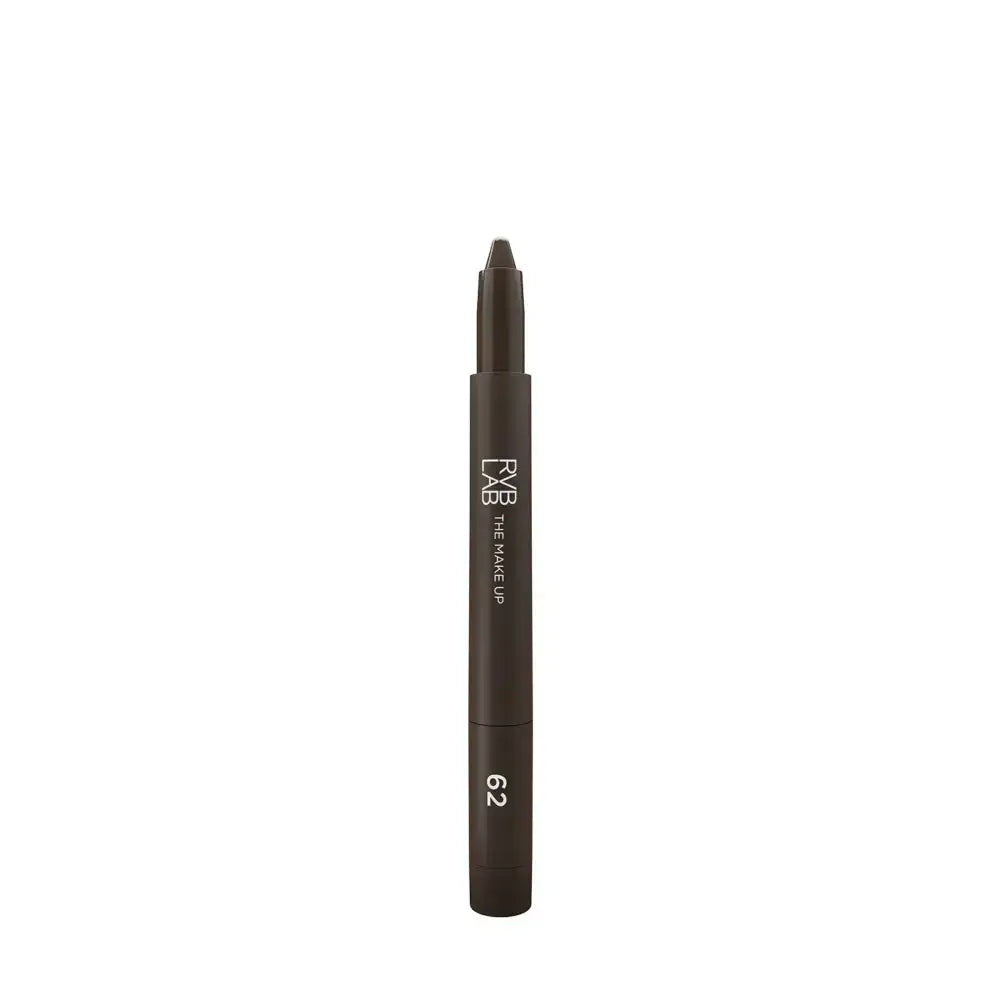 A single dark brown makeup pencil with white text reading 'FXB gel makeup lip' and shade number '62', centered on a plain white background.