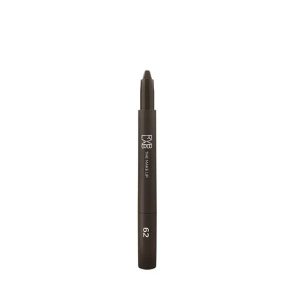 A single dark brown makeup pencil with white text reading 'FXB gel makeup lip' and shade number '62', centered on a plain white background.