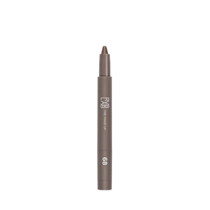 A single makeup pencil in a warm taupe-brown shade, standing vertically on a plain white background. The barrel has white text reading 'EVA' and 'eyeshadow pencil' with the shade number '68' printed near the bottom.