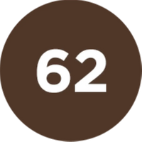 Load image into Gallery viewer, Brown circle with the number 62 in white
