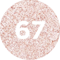 Load image into Gallery viewer, Rose gold glittery circle with the number 67 in the center

