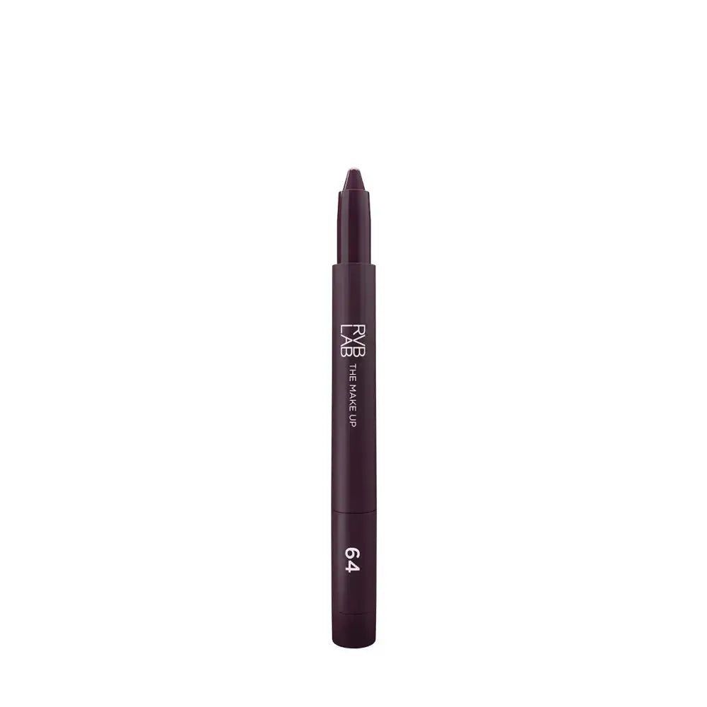 FXB Gel-Mascara Lip in shade 6.4, a dark plum purple cosmetic pencil shown vertically on a plain white background.