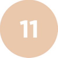 Load image into Gallery viewer, Beige circle with the number 11 in white
