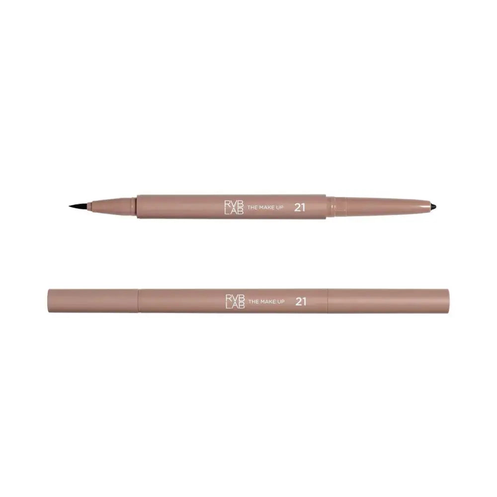Two makeup pencils with a brand logo on a white background