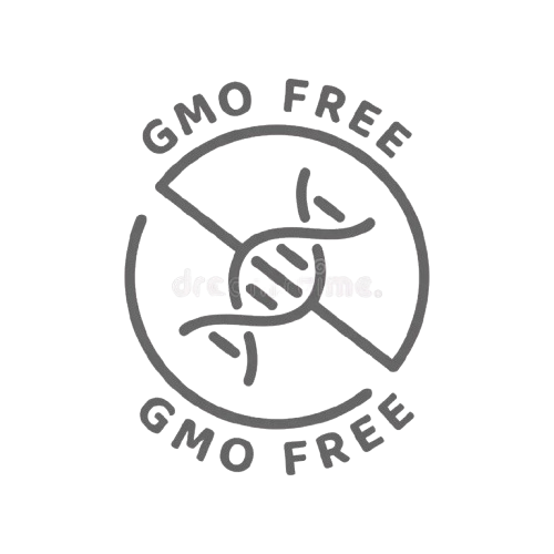 GMO Free logo with a circular design on a white background