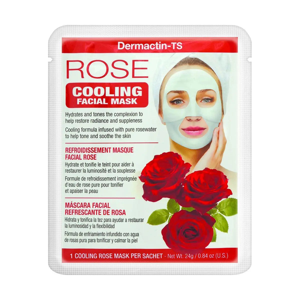 DERMACTIN TS Facial Sheet Mask Cooling Rose 24g % | product_vendor%