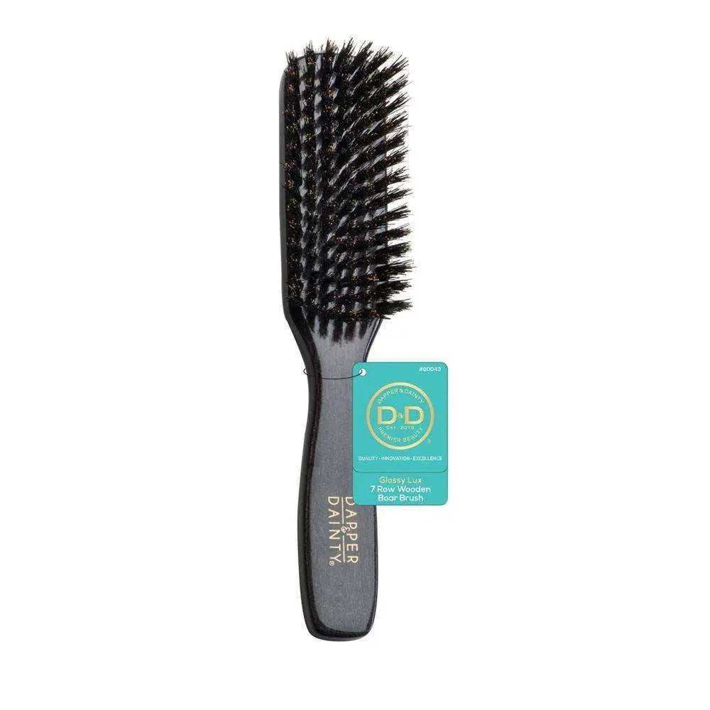 D&D Glossy Lux 7 Row Wooden Boar Wave Brush (DD043) % | product_vendor%