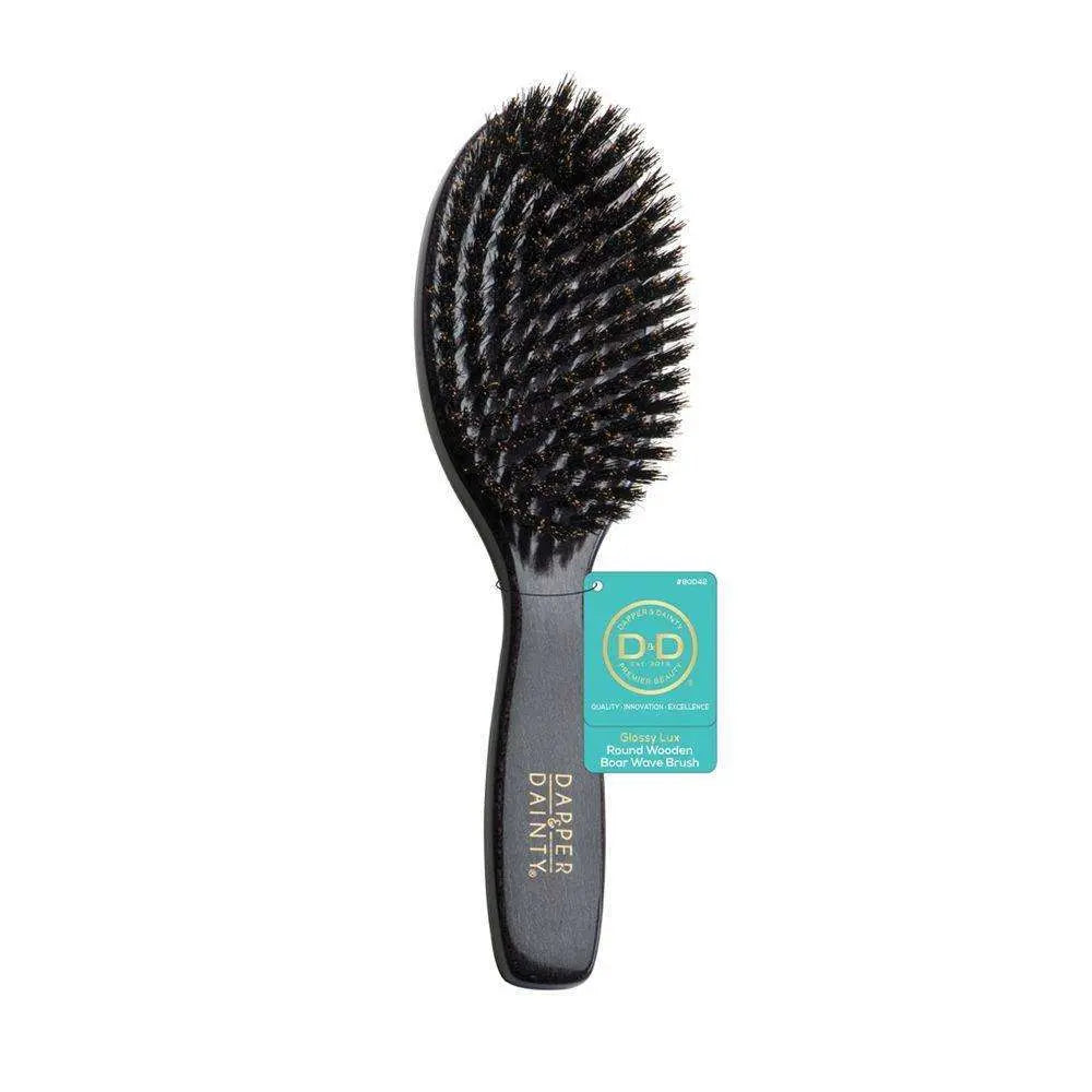 D&D Glossy Lux Round Wooden Boar  Wave Brush (DD042) % | product_vendor%