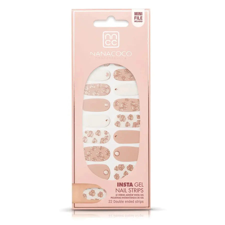 NANACOCO Insta Gel Nail Strips 22 strips Gloss (Rose Gold Garden) % | product_vendor%