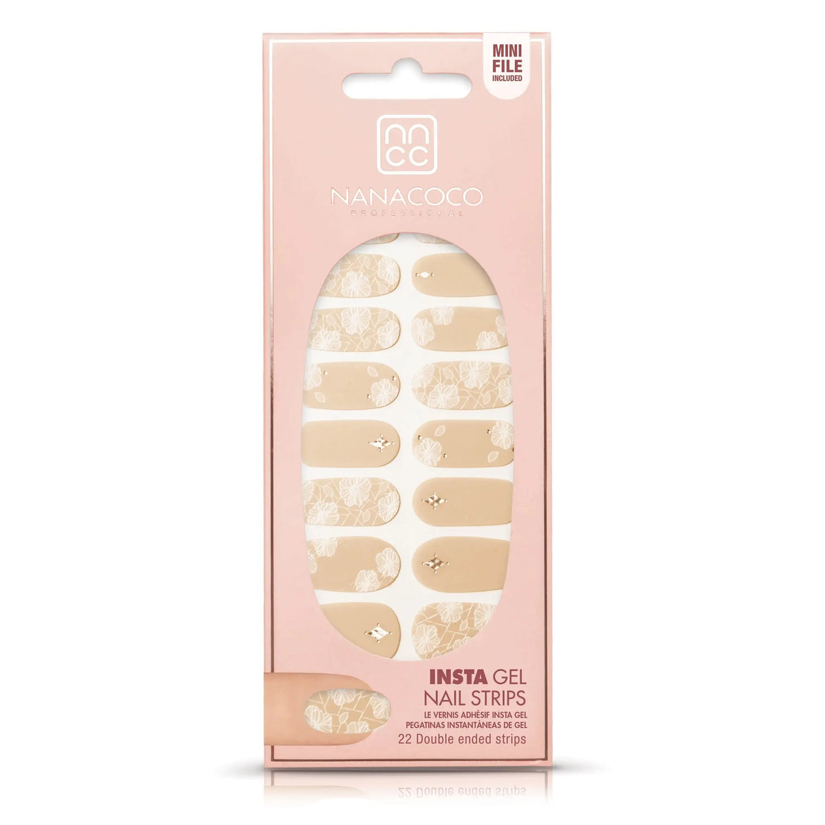 NANACOCO Insta Gel Nail Strips 22 strips Gloss (Wedding Lace) % | product_vendor%
